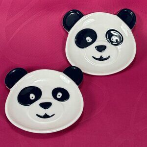 David's Tea . pair of cute Panda face tea bag dishes
